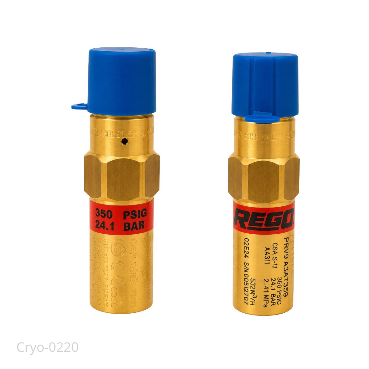 Válvula Alivio Cryo 350 PSI 1/4 HE NPT